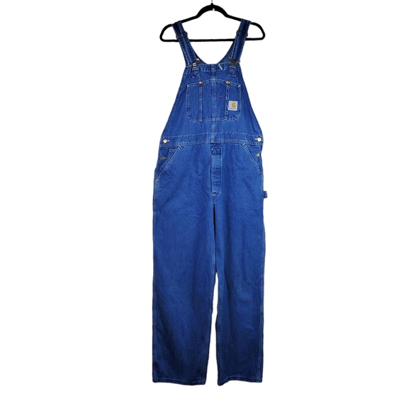 Carhartt Other - Carhartt Blue Bib Denim Overalls Size 34